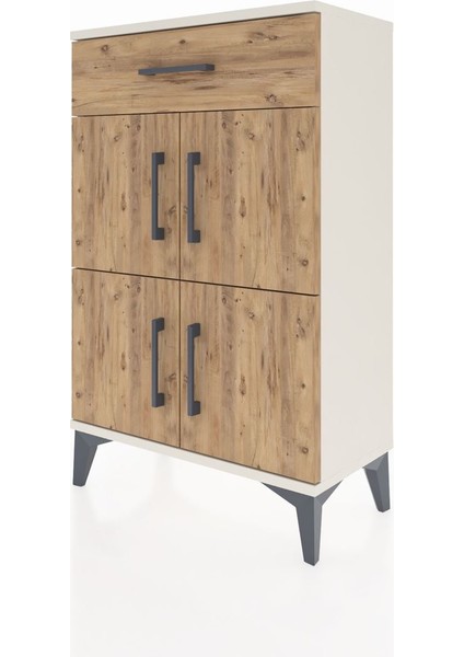 Arges Komodin Tek Raflı Tek Çekmeceli 4 Kapaklı 60X30X96 Aytaşı-Çam modelleri