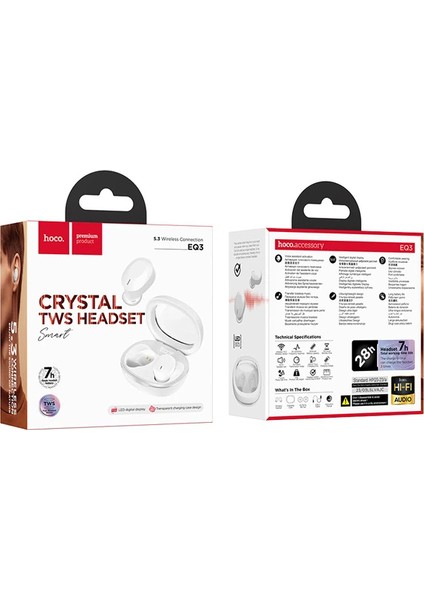 Hoco Eq3 Tws Kablosuz Bluetooth 5.3 Kulakiçi KULAKLIK-(1903) - MKR025788-5258 indirimleri