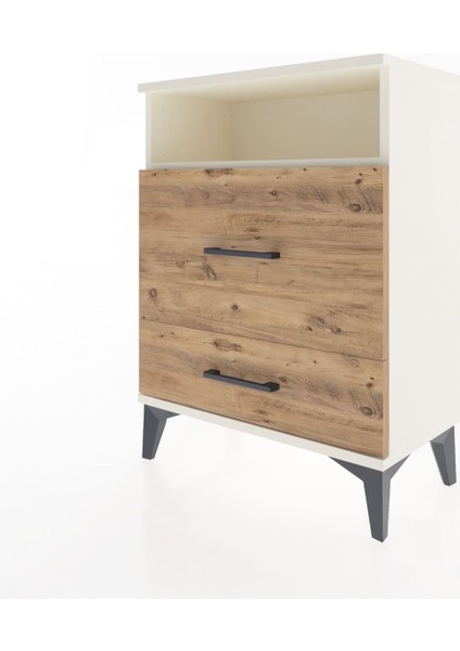Arges Komodin Tek Raflı 2 Çekmeceli 60X30X80 Aytaşı-Çam modelleri