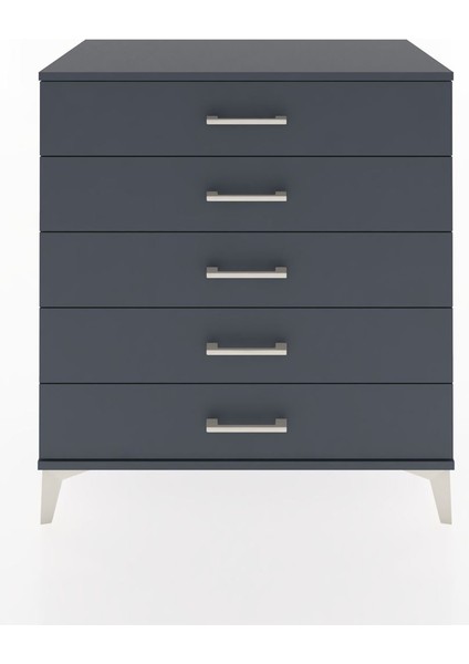 Hyperion Şifonyer 5 Çekmeceli 88X44X96 Antrasit-Antrasit