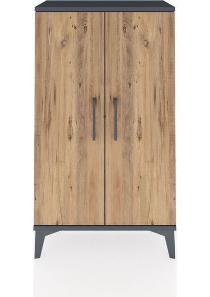 Arges Komodin 2 Kapaklı 60X30X106 Antrasit-Çam