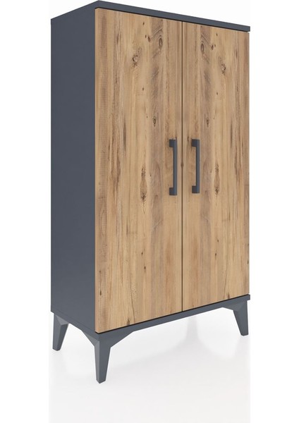 Arges Komodin 2 Kapaklı 60X30X106 Antrasit-Çam fırsatları