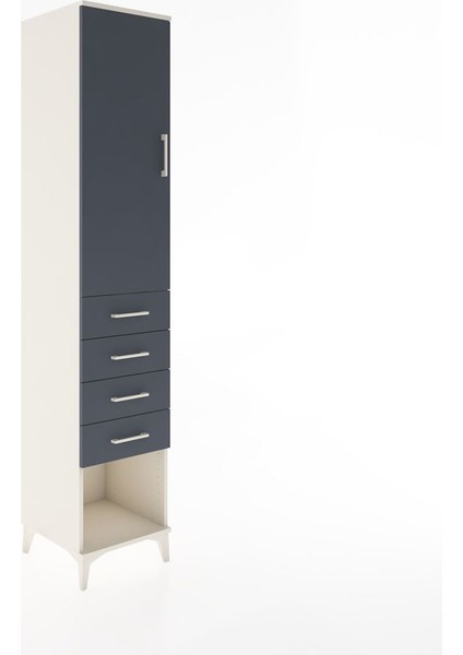 Hyperion Dolap 3 Raflı 4 Çekmeceli Tek Kapaklı 44X44X221 Aytaşı-Antrasit fiyatları