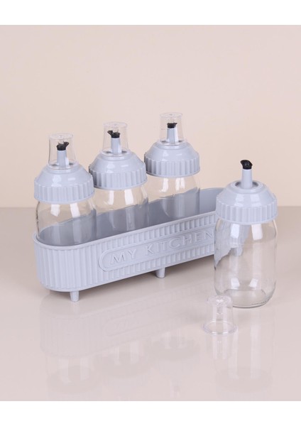 Dörtlü Cam Yağlık Seti 370CC ROYALEKS-3384