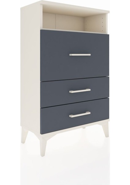 Arges Komodin Tek Raflı 3 Çekmeceli 60X30X96 Aytaşı-Antrasit fiyatları