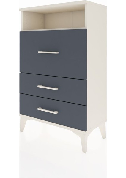 Arges Komodin Tek Raflı 3 Çekmeceli 60X30X96 Aytaşı-Antrasit modelleri