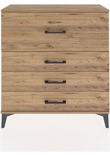 Arges Şifonyer 4 Çekmeceli 88X30X96 Çam-Çam