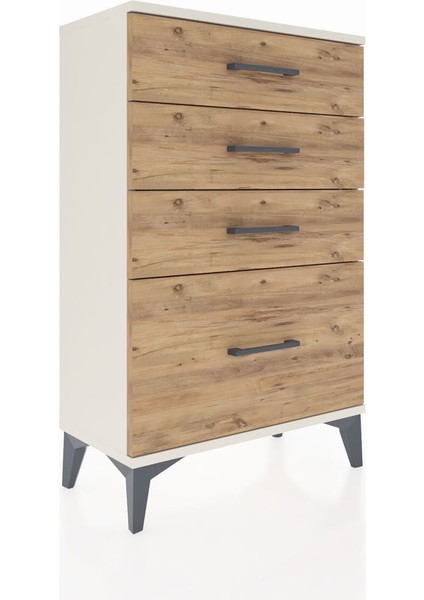 Arges Komodin 4 Çekmeceli 60X30X96 Aytaşı-Çam fiyatları