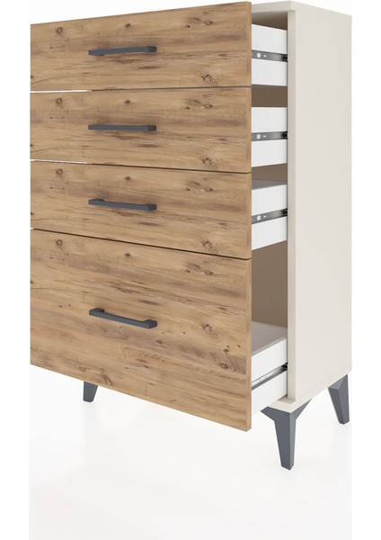 Arges Komodin 4 Çekmeceli 60X30X96 Aytaşı-Çam fırsatları