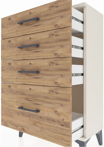 Arges Komodin 4 Çekmeceli 60X30X96 Aytaşı-Çam indirimleri