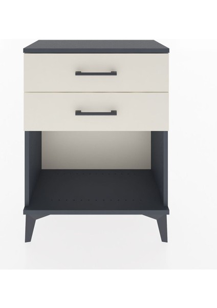 Arges Komodin 2 Çekmeceli 60X30X80 Antrasit-Aytaşı