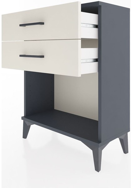 Arges Komodin 2 Çekmeceli 60X30X80 Antrasit-Aytaşı fırsatları