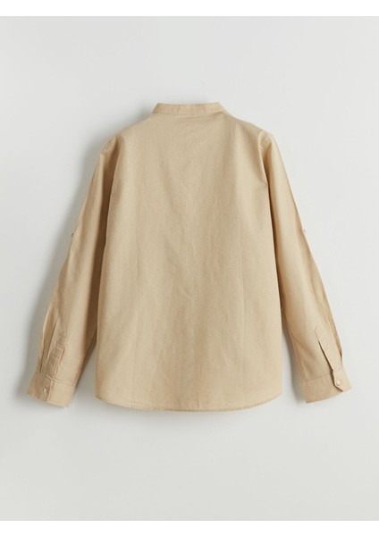 Yeni Sezon Hakim Yaka Keten Karışımlı Erkek Çocuk Gömlek fiyatları