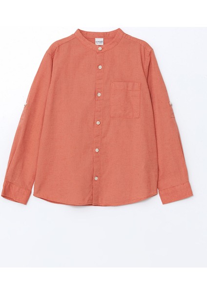 Yeni Sezon Hakim Yaka Keten Karışımlı Erkek Çocuk Gömlek