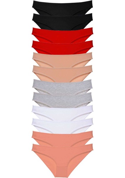 12 Adet Süper Eko Set Likralı Kadın Slip Külot Set 1