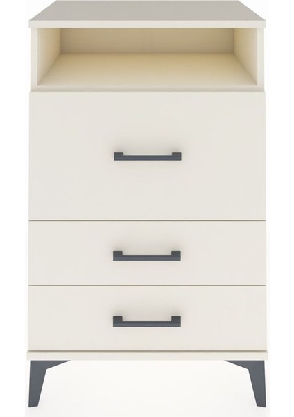 Hyperion Komodin Tek Raflı 3 Çekmeceli 60X44X96 Aytaşı-Aytaşı