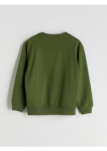Yeni Sezon Bisiklet Yaka Baskılı Erkek Çocuk Sweatshirt modelleri