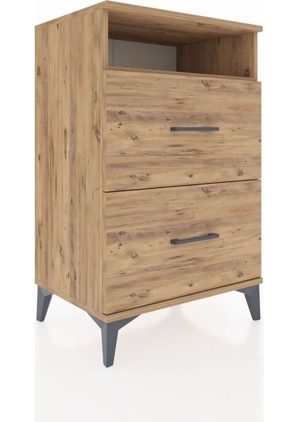 Hyperion Komodin Tek Raflı 2 Çekmeceli 60X44X96 Çam-Çam fiyatları
