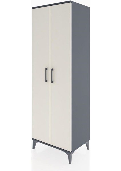 Hyperion Dolap 2 Raflı 2 Kapaklı Tek Askılı 60X44X182 Antrasit-Aytaşı modelleri