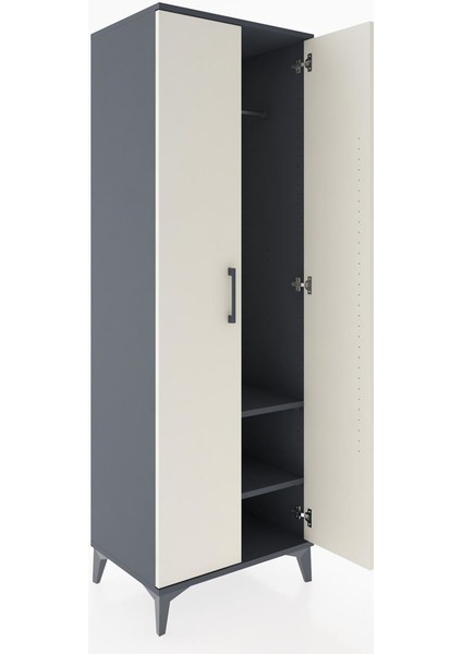Hyperion Dolap 2 Raflı 2 Kapaklı Tek Askılı 60X44X182 Antrasit-Aytaşı fırsatları