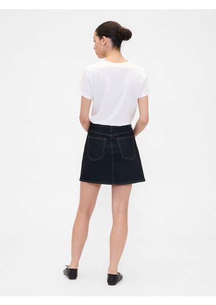 Kadın Lacivert Denim Mini Etek indirimleri