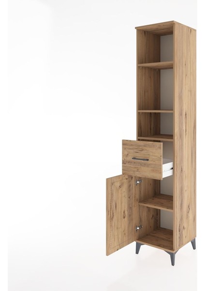 Hyperion Dolap 4 Raflı Tek Çekmeceli Tek Kapaklı 44X44X221 Çam-Çam fırsatları