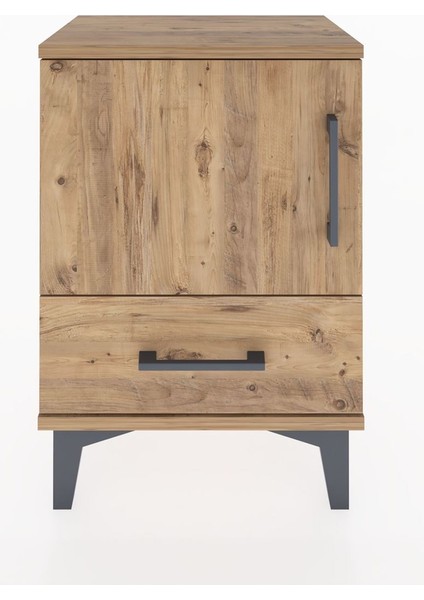 Arges Komodin 2 Raflı Tek Kapaklı 44X30X64 Çam-Çam