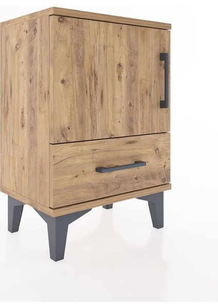 Arges Komodin 2 Raflı Tek Kapaklı 44X30X64 Çam-Çam fiyatları