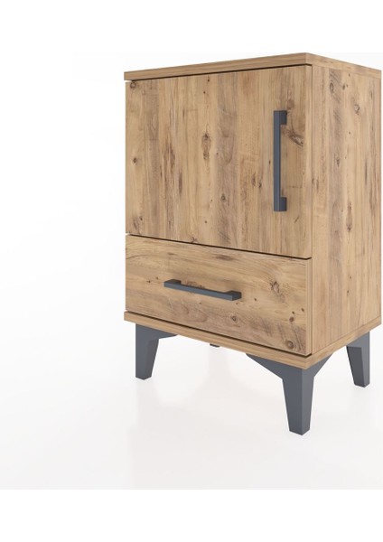 Arges Komodin 2 Raflı Tek Kapaklı 44X30X64 Çam-Çam modelleri