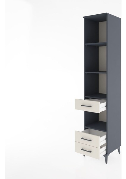 Hyperion Dolap 4 Raflı 3 Çekmeceli 44X44X221 Antrasit-Aytaşı fırsatları