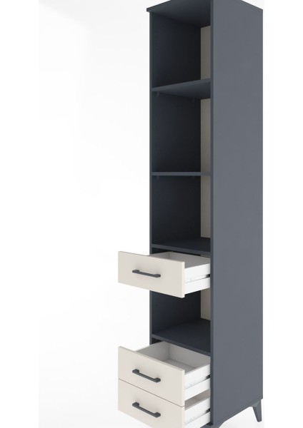 Hyperion Dolap 4 Raflı 3 Çekmeceli 44X44X221 Antrasit-Aytaşı indirimleri