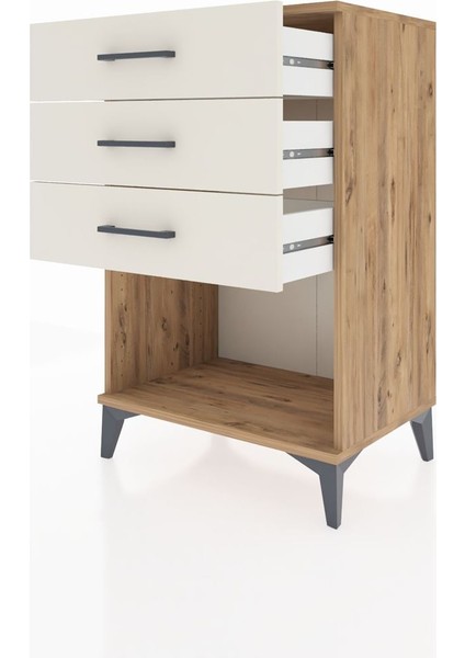 Hyperion Komodin 3 Çekmeceli 60X44X96 Çam-Aytaşı fırsatları