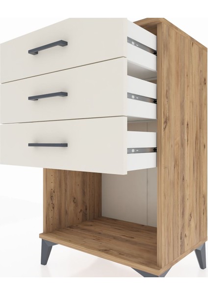 Hyperion Komodin 3 Çekmeceli 60X44X96 Çam-Aytaşı indirimleri