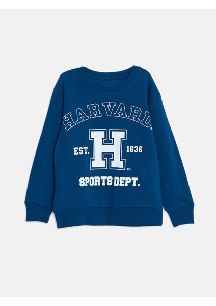 Yeni Sezon Harvard University Baskılı Erkek Çocuk Kalın Sweatshirt