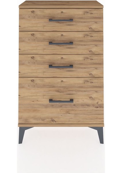 Arges Komodin 4 Çekmeceli 60X30X96 Çam-Çam