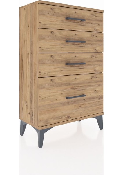 Arges Komodin 4 Çekmeceli 60X30X96 Çam-Çam fiyatları