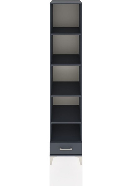 Hyperion Dolap 5 Raflı Tek Çekmeceli 44X44X221 Antrasit-Antrasit