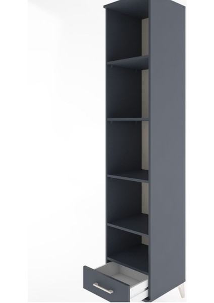 Hyperion Dolap 5 Raflı Tek Çekmeceli 44X44X221 Antrasit-Antrasit indirimleri