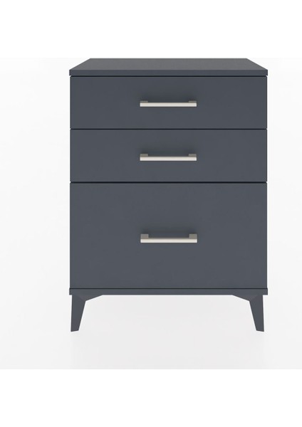 Arges Komodin 3 Çekmeceli 60X30X80 Antrasit-Antrasit