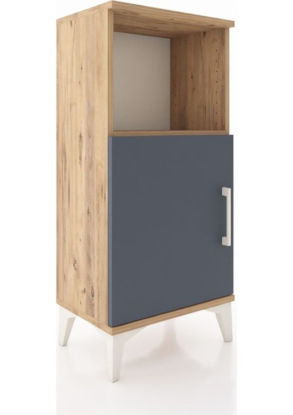 Arges Komodin 2 Raflı Tek Kapaklı 44X30X96 Çam-Antrasit fiyatları