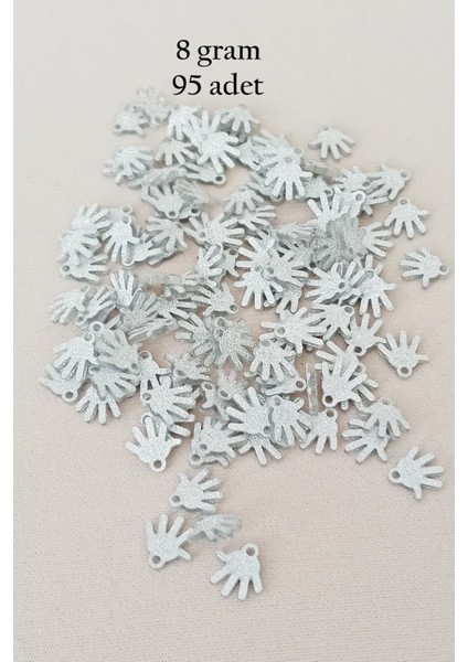 Oya Abiye Bileklik Kolye Pleksi Metalik Plastik Pul Gümüş Renk 8 Gram 95 Adet - BNC519