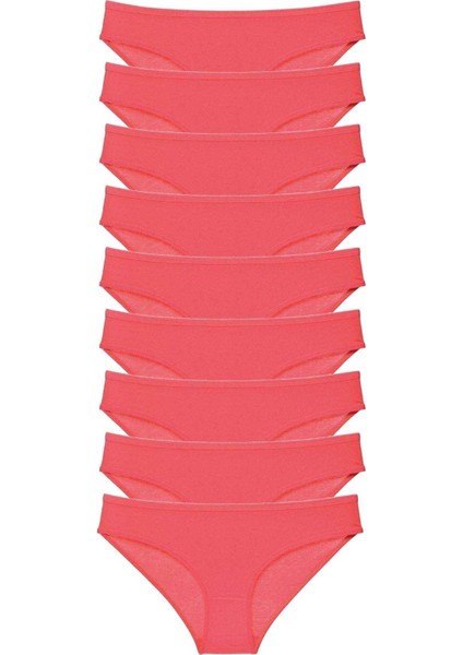 9 Adet Süper Eko Set Likralı Kadın Slip Külot Fuşya
