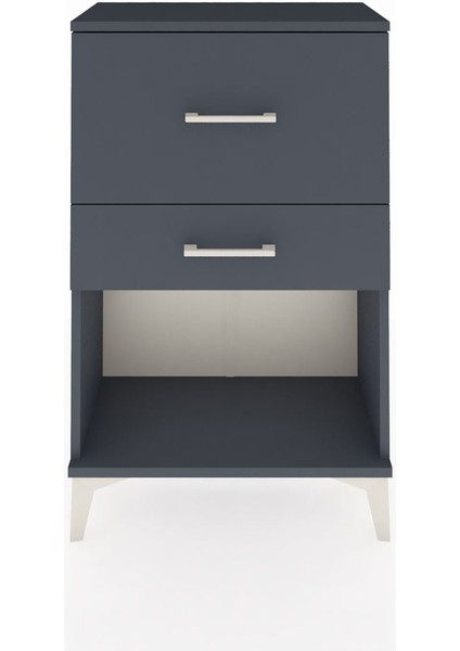 Arges Komodin 2 Çekmeceli 60X30X96 Antrasit-Antrasit