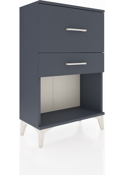 Arges Komodin 2 Çekmeceli 60X30X96 Antrasit-Antrasit fiyatları