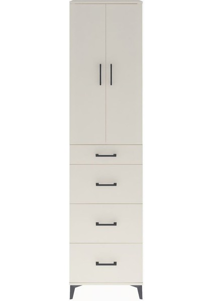 Arges Dolap Tek Raflı 4 Çekmeceli 2 Kapaklı 60X30X243 Aytaşı-Aytaşı