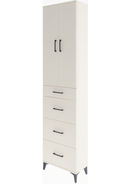 Arges Dolap Tek Raflı 4 Çekmeceli 2 Kapaklı 60X30X243 Aytaşı-Aytaşı modelleri