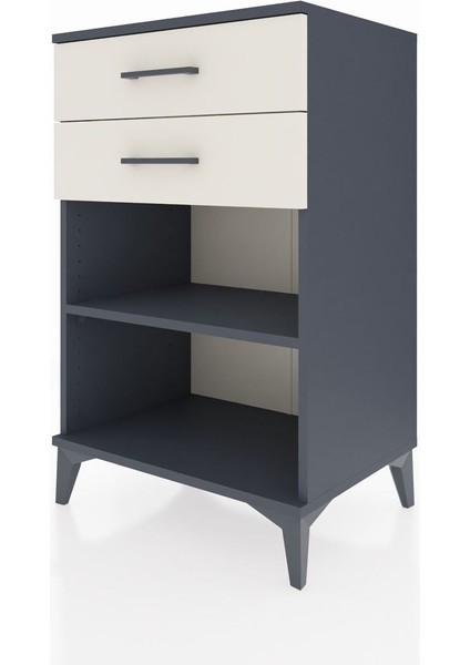 Hyperion Komodin Tek Raflı 2 Çekmeceli 60X44X96 Antrasit-Aytaşı modelleri