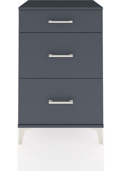 Hyperion Komodin 3 Çekmeceli 60X44X96 Antrasit-Antrasit