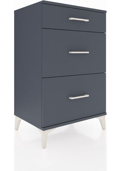 Hyperion Komodin 3 Çekmeceli 60X44X96 Antrasit-Antrasit fiyatları