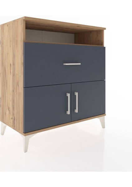 Hyperion Şifonyer 2 Raflı Tek Çekmeceli 2 Kapaklı 88X44X96 Çam-Antrasit fiyatları